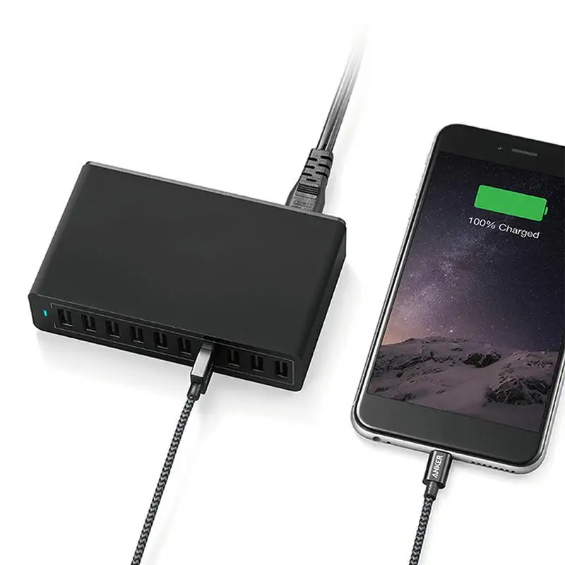 Универсальное зарядное устройство с 10 USB-портами А 50 Вт | Мобильные телефоны и