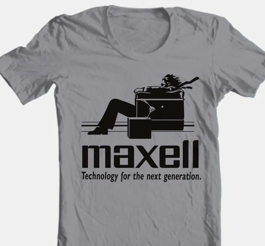 Maxell колонки Футболка логотип Ретро 1980's выдутый человек 100% хлопок Графический
