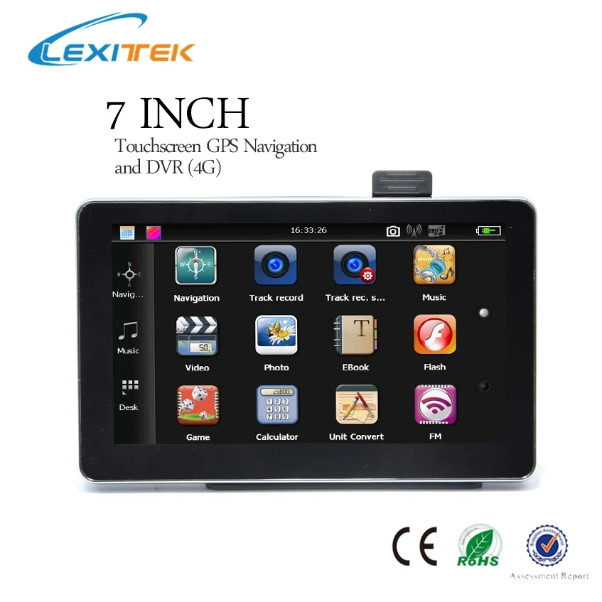 7 дюймов сенсорный экран GPS навигатор и DVR (MT3351 WinCE 6 0 8 ГБ AV FM передатчик 3 мега