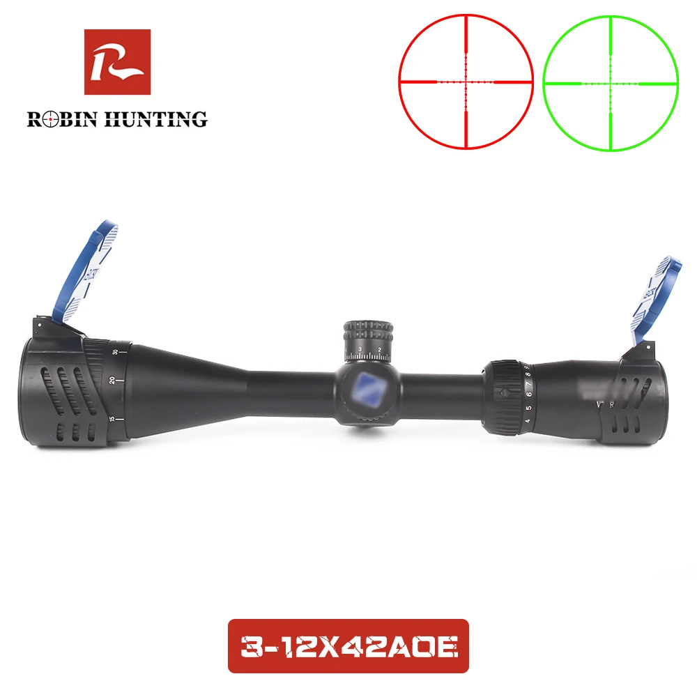 Robin Hunting VT-R 3-12X42 AOE Side Parallax Riflescope With Red Green Mil Dot Reticle Tactical Airsoft Scope | Спорт и развлечения