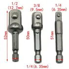 3 шт.компл. переходник для торцевых головок из хромованадиевой стали с шестигранным хвостовиком 14 дюйма 38 дюйма 12 дюйма удлинительные Сверла Набор насадок для электроинструментов