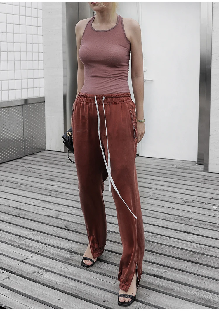 

Owen Seak Women Casual Wide Leg Pants Gothic Women's Clothing Full Length Sweatpants Spring Solid Loose Pants