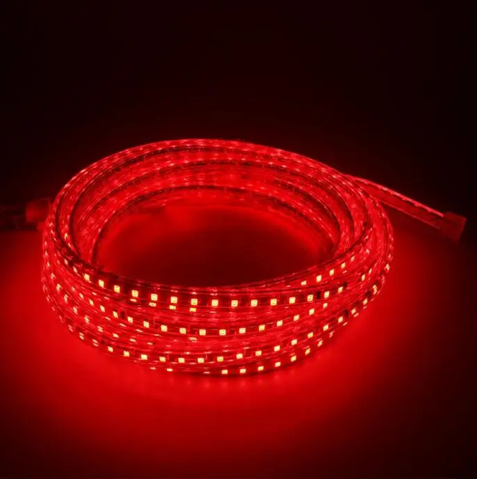 Красный ZINUO 220V Светодиодные полосы светильник SMD 2835 120Led/м Водонепроницаемый IP65 Светодиодная лента светодиодный светильник с ЕС Мощность штепсельной вилки 1 м 2 м 3 м 4 м 5 м 10 м 15 м/20 м - Испускаемый цвет: Красный