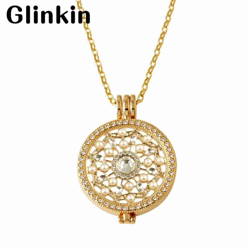 Для женщин Монеда Jewelry 33 мм Жемчуг из бисера Монета Цепочки и ожерелья Fit с 35
