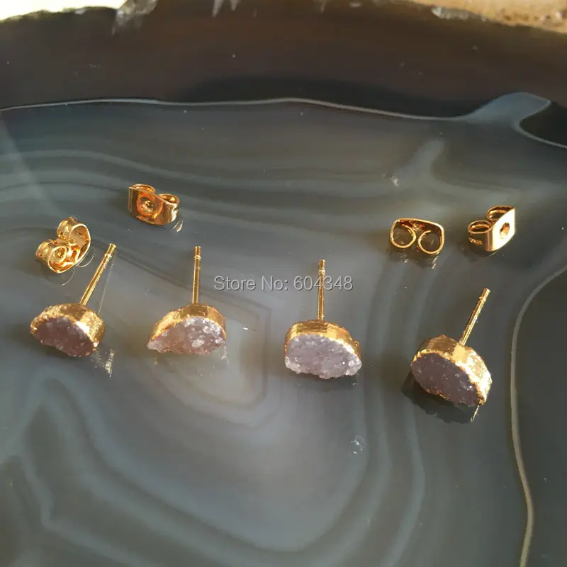 5 пар серьги гвоздики из искусственного кварца 6x8|drop stud earrings|stud earringsquartz earrings |