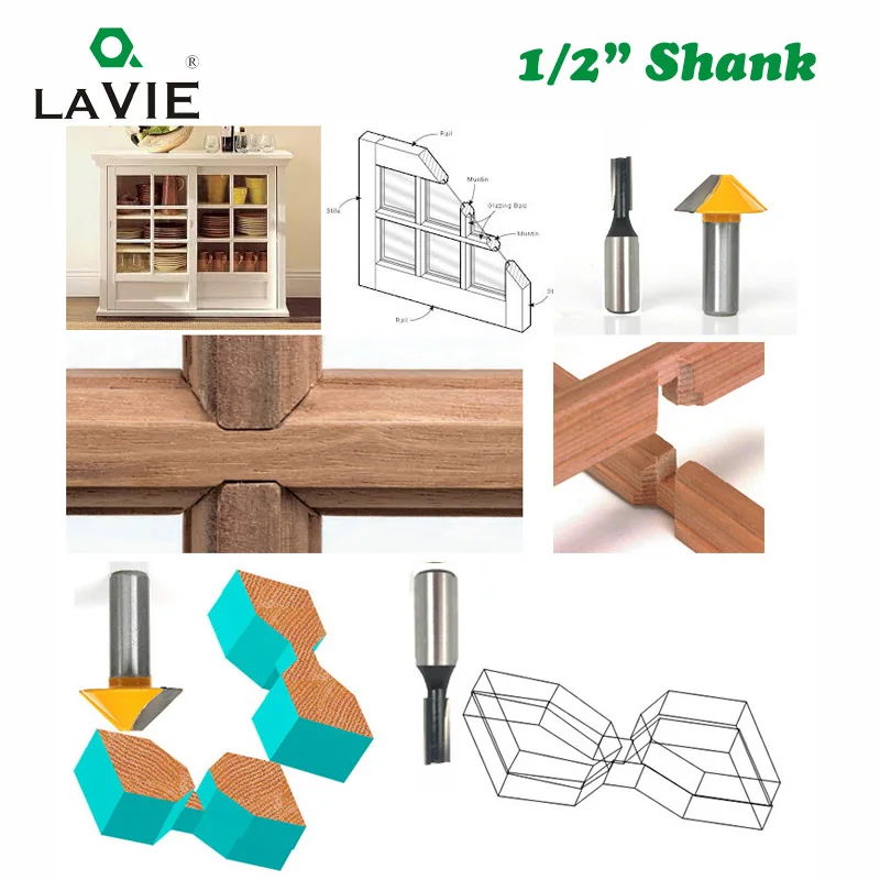 LAVIE 2 шт. 12 мм 1/2 твердосплавные режущие биты нож с плоским дном V образные фрезы
