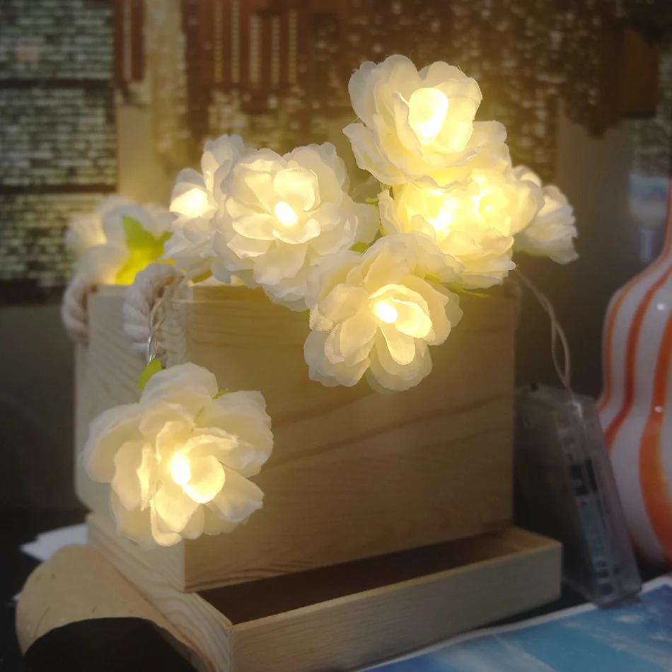 Holiday Floral LED String Lights AA Battery, Event Wedding Party Decoration,3M 20 Lighting LEDs, Bedroom decoration