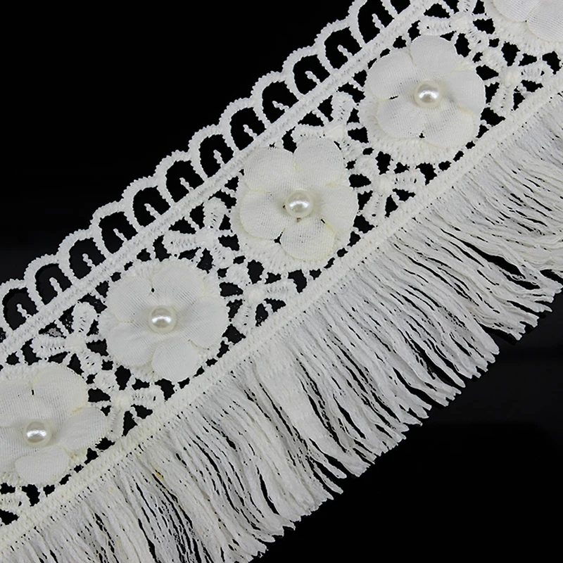 10 ярдов бисерный жемчуг бахрома кисточка кружево Венеция вышитая аппликация