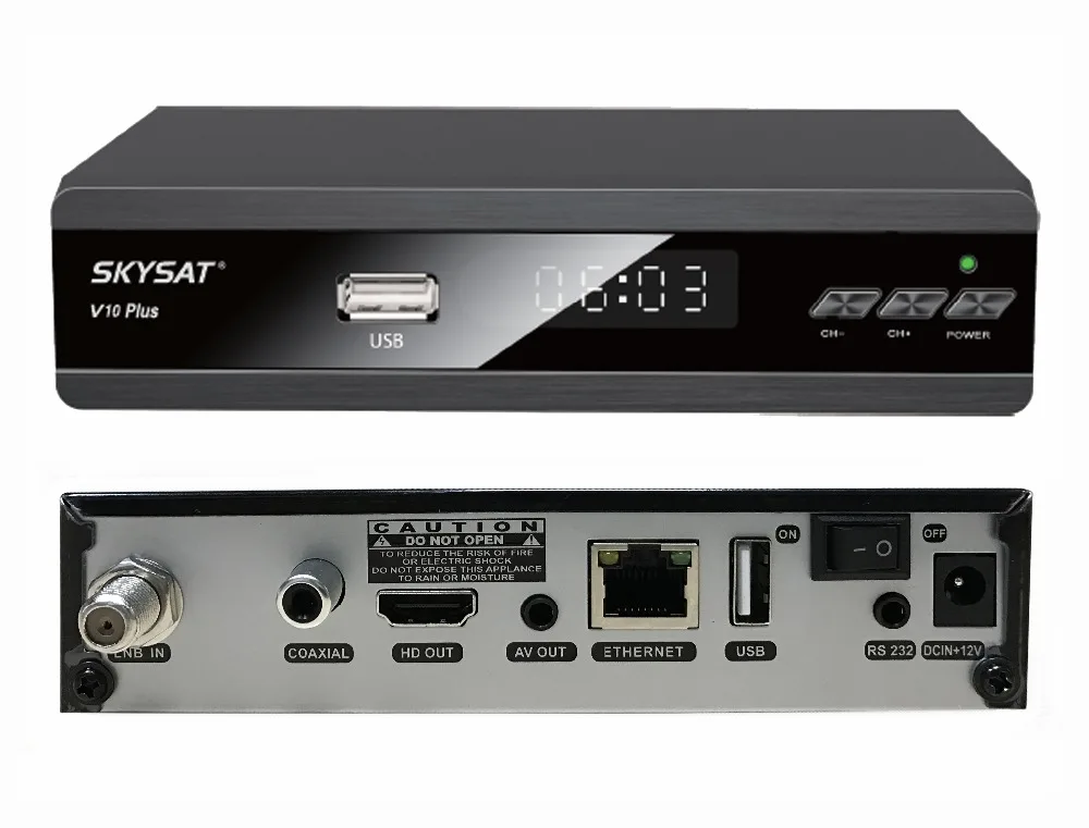 SKYSAT V10 Plus DVB-S2 HD спутниковый ресивер с автомагнитолой PowerVu Biss CS cccamd Newcamd IPTV Youtube LAN WiFi 3g обновление онлайн
