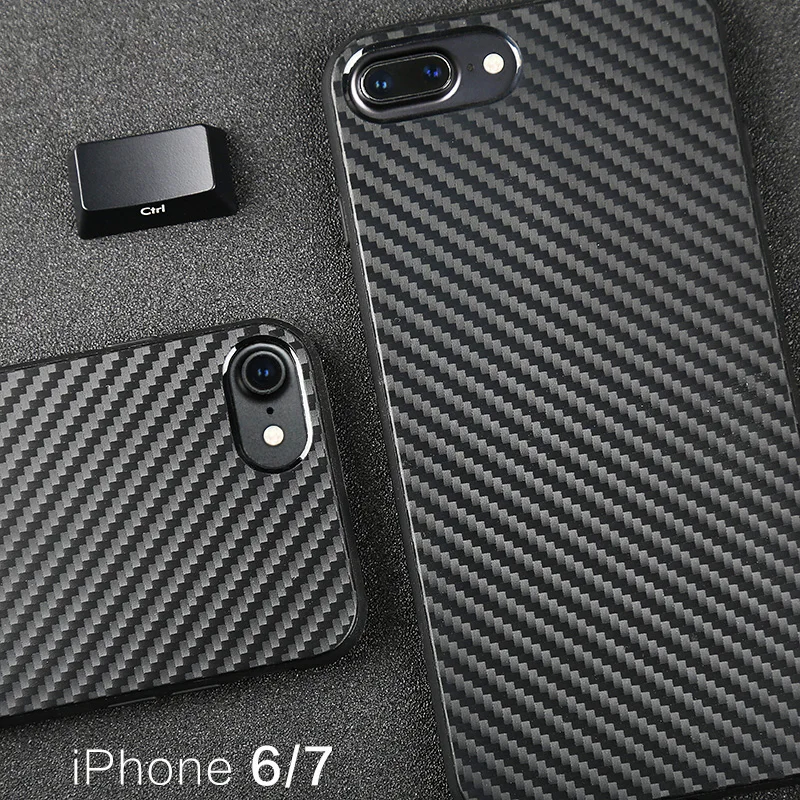 Новейшие Экологические Углеродного Волокна Чехол Для iPhone 6 S Plus Soft Anti-Skid Anti-Knock