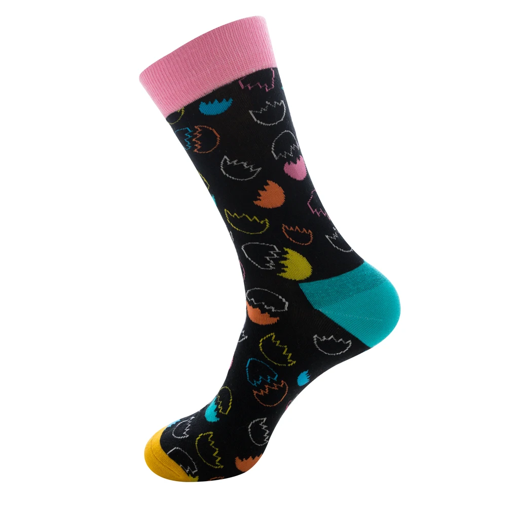 Unisex 5 Pairs Colorful Flamingo Combed Cotton Socks Fashion Autumn Happy Men's Long Socks Dress Party Wedding Funny Crew Socks