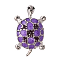 rhinestone crystal fashion brooches 2019 hot sale new animal tortoise jewelry vintage cute brooches for women or men x0726