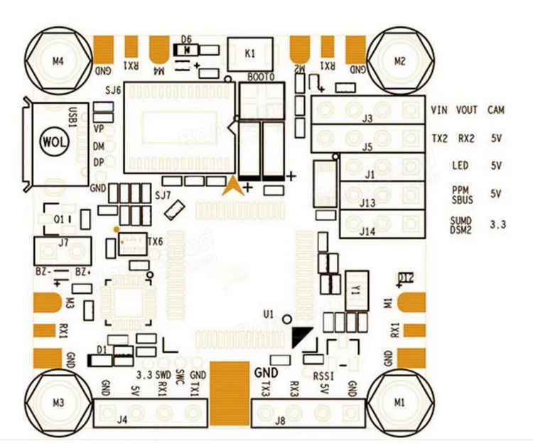 

Betaflight F4 Crossing Flight Control FPV Professional Racing Flight Controller OSD Integration F405