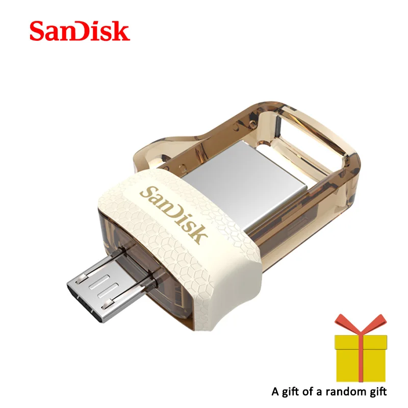 Новая версия sandisk sdd3 экстремально высокая скорость двойной OTG USB флеш-накопитель 64 ГБ флеш-накопители 32 Гб 150 м/с флешки USB3.0 usb флешки - Цвет: SDDD3 Gold