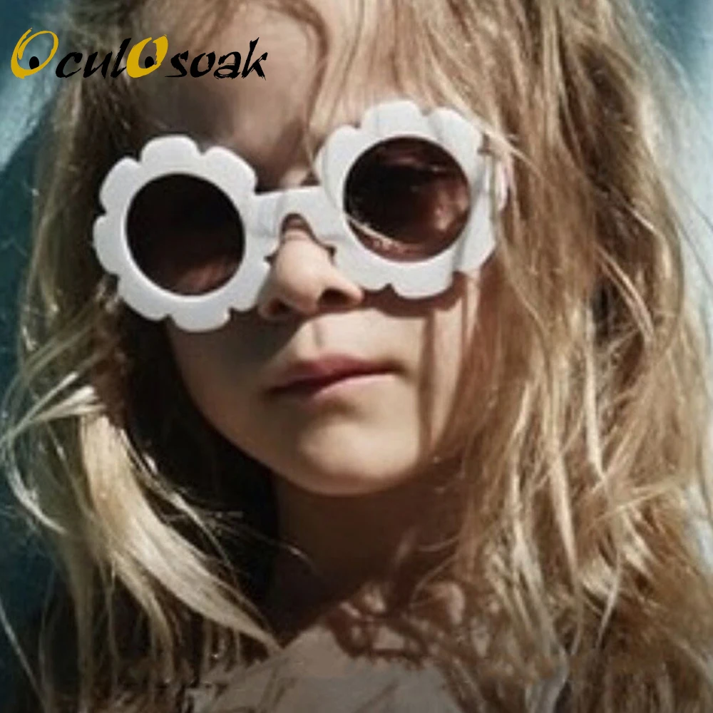 

2019 Cute Sun Flower Round Sunglasses for Children Boys Girls Sun Flower Child Glasses with UV Protection Gift for Children