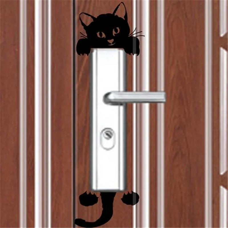 DIY Funny Cute Black Cat in night Switch Stickers Bedroom Kids Room Light Parlor Decor Sticker Home Decoration CC2532 | Дом и сад