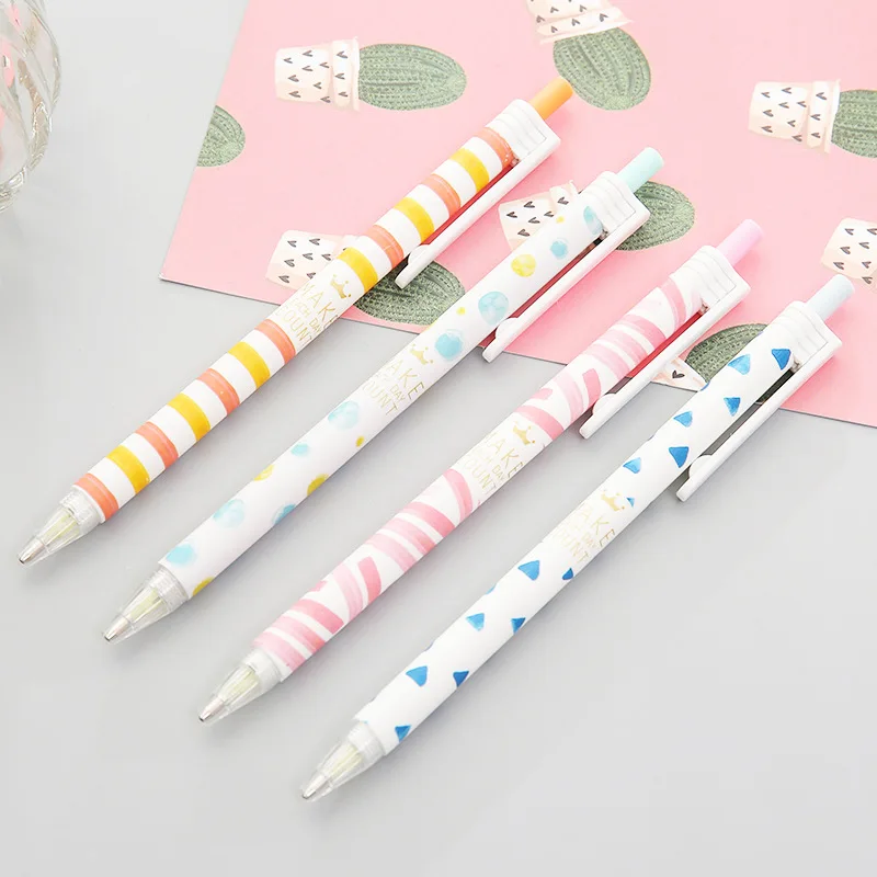 4 шт./1 лот Kawaii милые полосатые нажмите механические карандаши Школа канцелярских товаров студент канцелярские товары для детей Подарки автоматический карандаш 0,5 мм