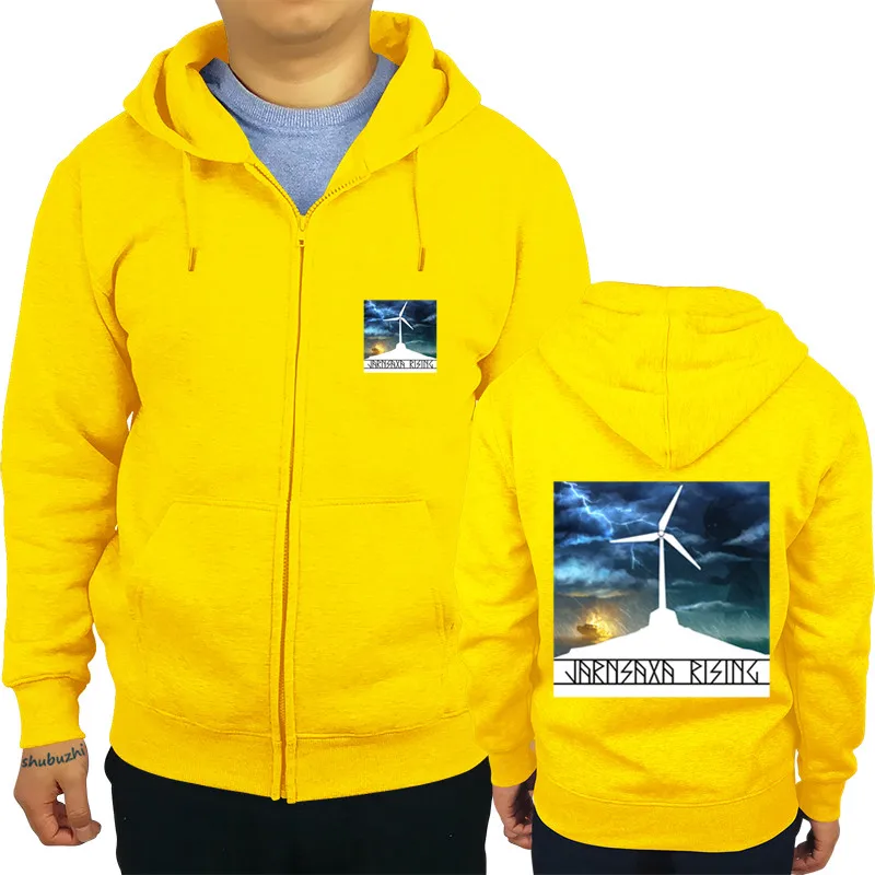 Мужские Повседневное Streetswear человек с капюшоном толстовка на молнии Jarnsaxa рост