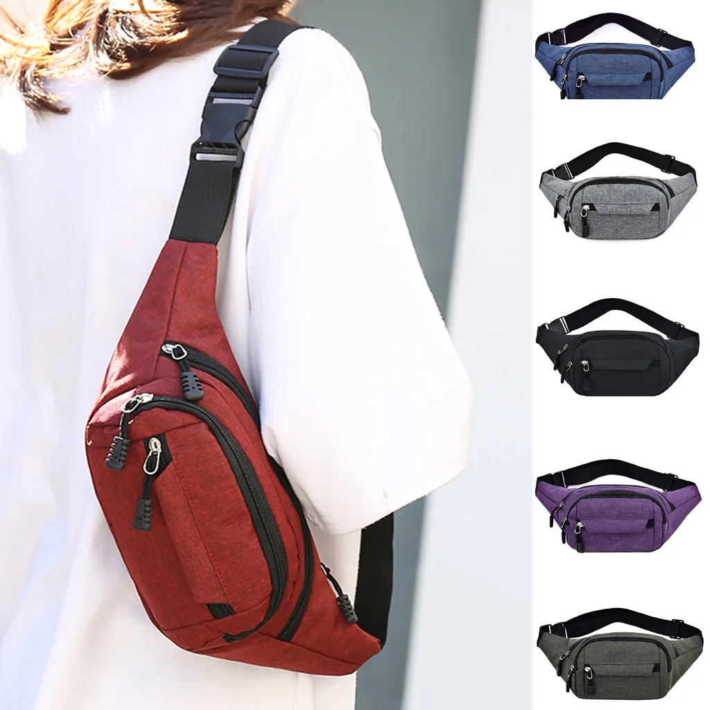 Waist Packs Women‘s Simple Leisure Fashion Oxford Sport Fitness Fanny Pack Women Male Belt Pouch Chest Bum Bags | Багаж и сумки