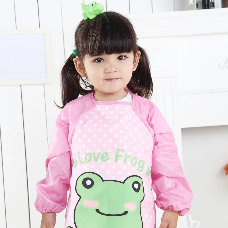 Мультяшные непромокаемые детские нагрудники с длинным рукавом художественный