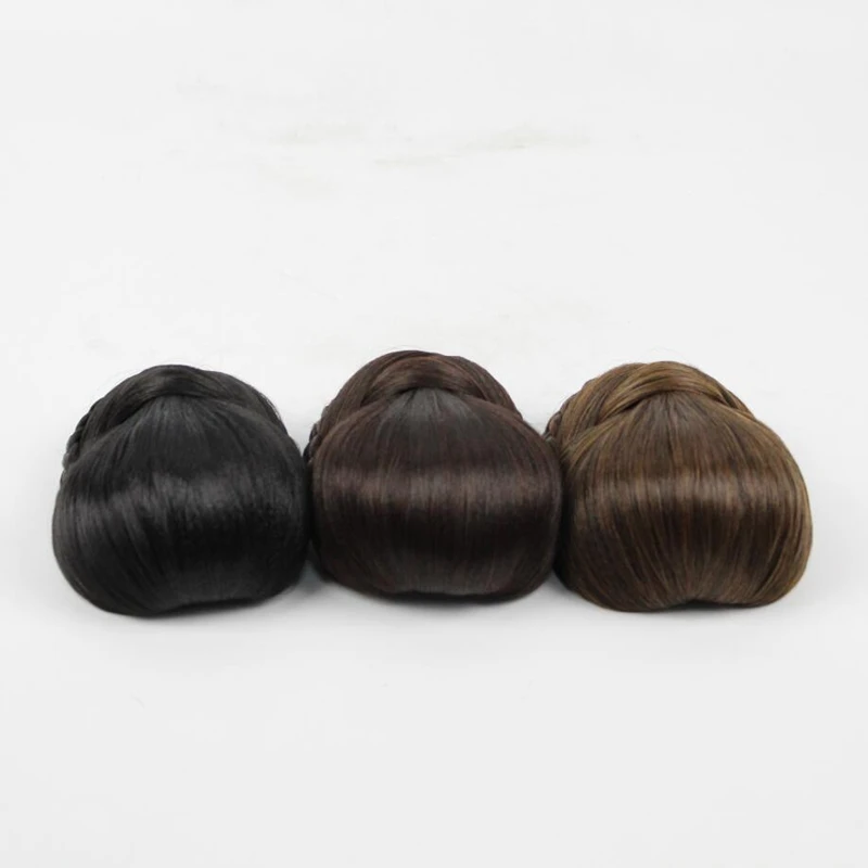 JOY&BEAUTY hair Three colors available Braided Clip In Hair Bun,Chignon Hairpiece Donut Roller Bun Hairpiece long 14cm