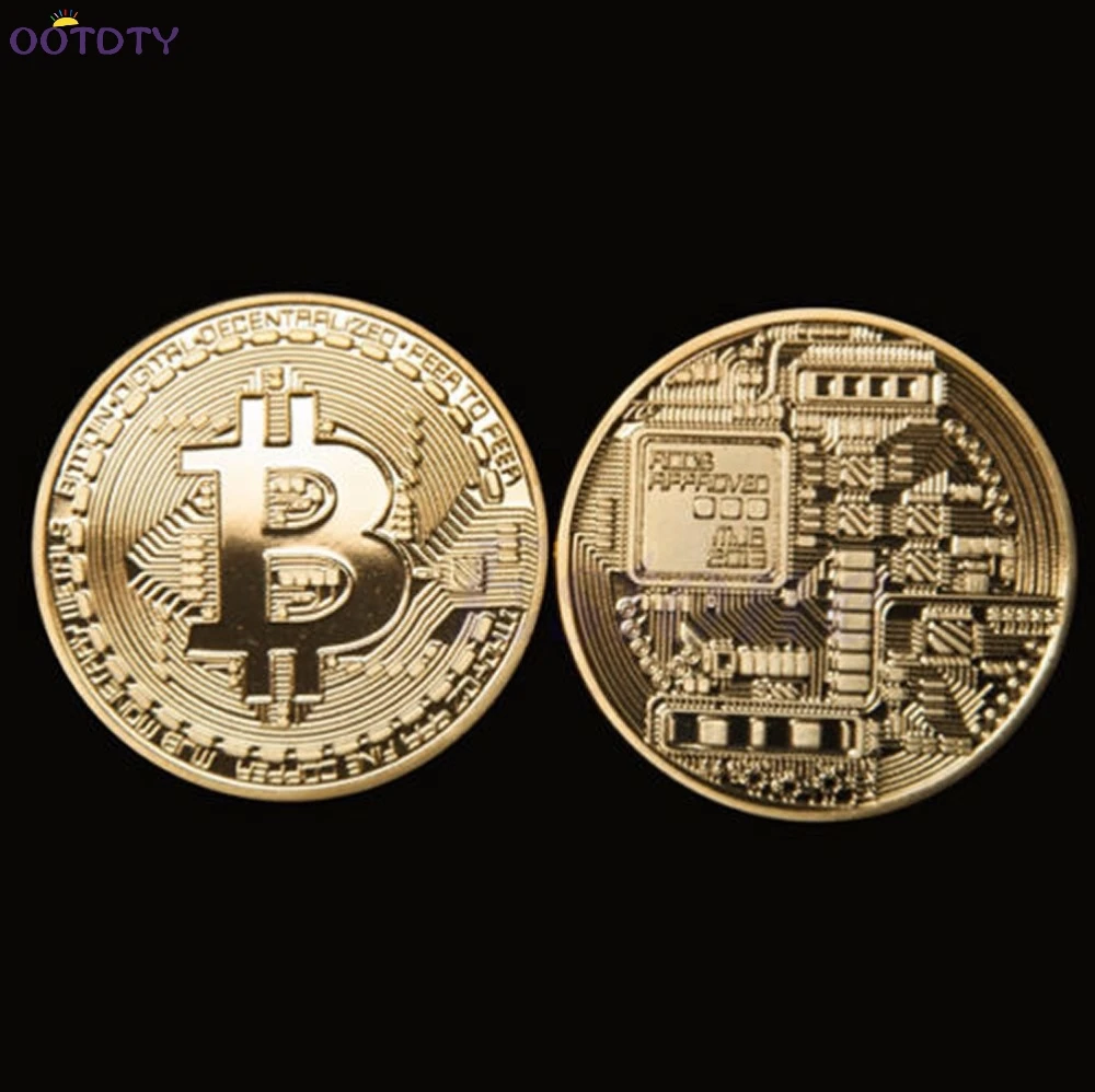 Позолоченная монета Биткоин Коллекционная арт коллекция монет BTC подарок