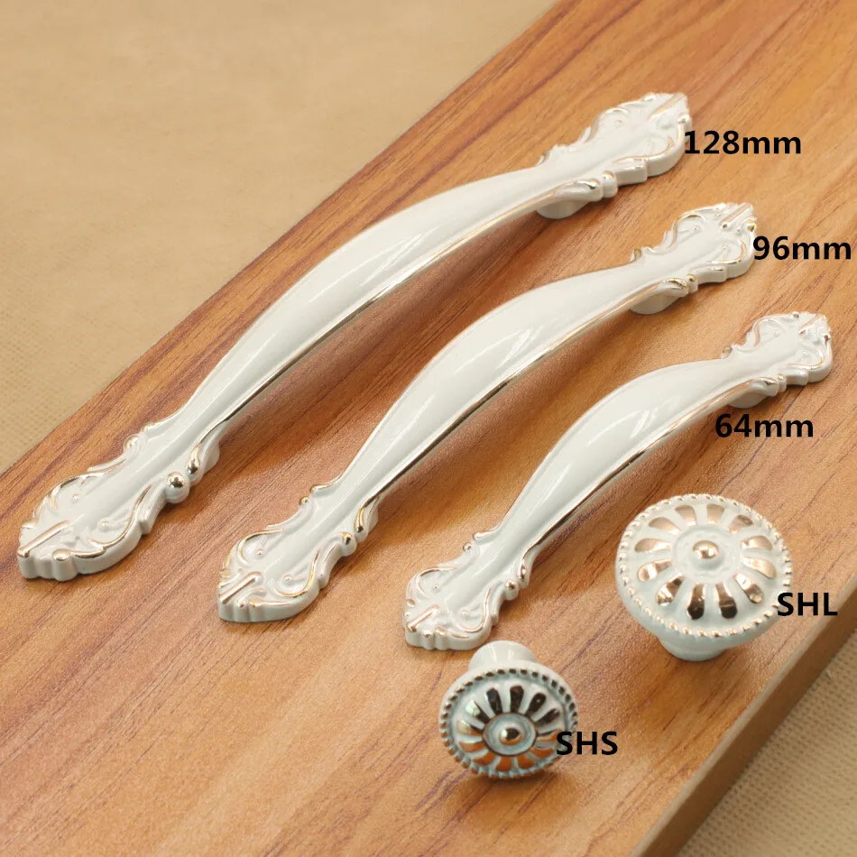 Простой кухонный шкаф из сплава цвета слоновой кости ручки для дверных шкафов