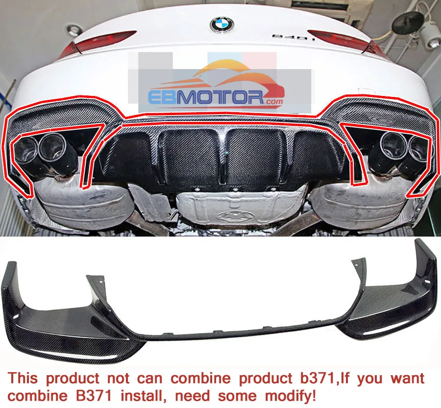 Неокрашенный стеклянный задний рассеиватель для BMW F12 F13 M6 F06 M Sport Gran Coup