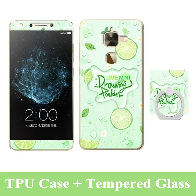3D Cartoon Case For Letv Le 2 X527 Tempered Glass Film Finger Ring TPU Kickstand Patterned Cover for LeEco Pro X620 | Мобильные