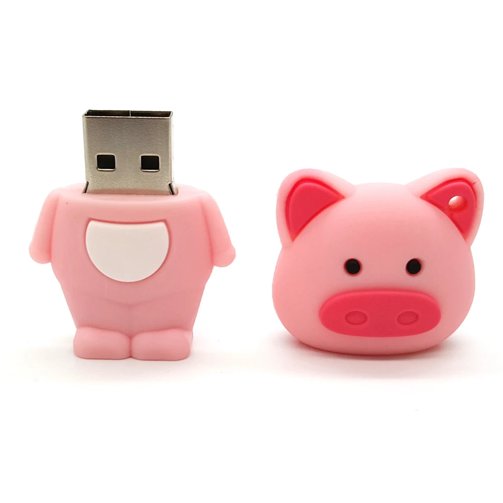 С адаптером OTG Мультяшные Usb флеш накопители 4G 8G 16G милая ручка с животными 32G 64G