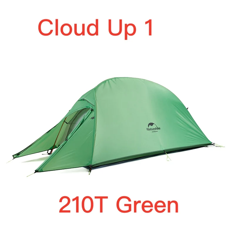Серия Naturehike Cloud Up, Ультралегкая походная палатка, водонепроницаемая походная палатка, 20D нейлоновая палатка с бесплатным ковриком - Цвет: CloudUp1  210T Green