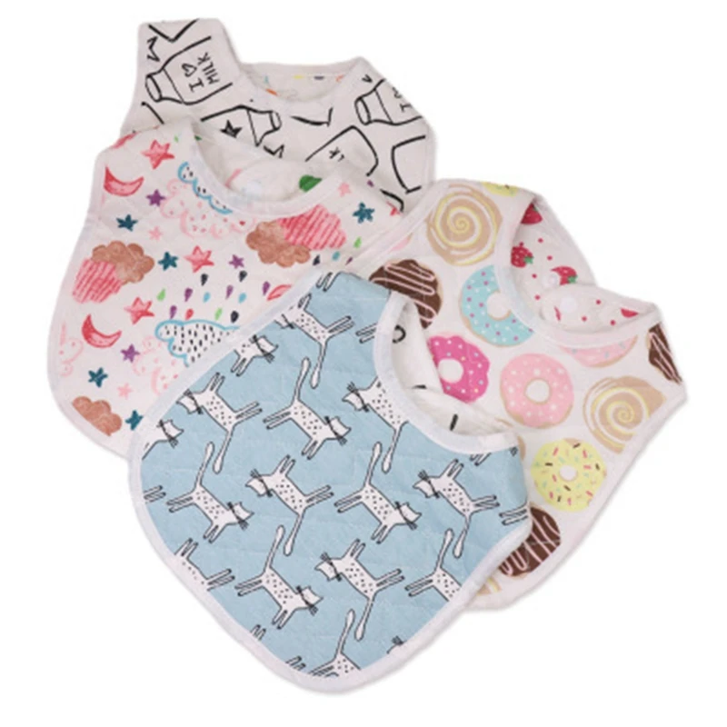 1 pcs 2019 Baby Bibs For Boy&ampGirl Bib Burp Cloth Print Cotton Scarf Meal Collar Accessories Double sided | Мать и ребенок