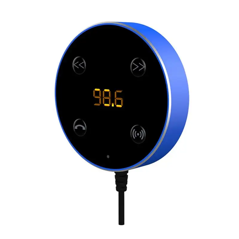 2 in 1 Auto Blue-tooth Wireless FM Transmitter MP3 Hands Free Dual USB Car Charger Adapter (Blue) |