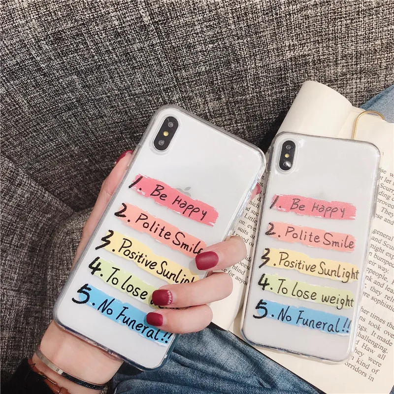 Простой чехол для телефона с художественными буквами iphone XS Max XR X 6 6s 7 8 plus задняя