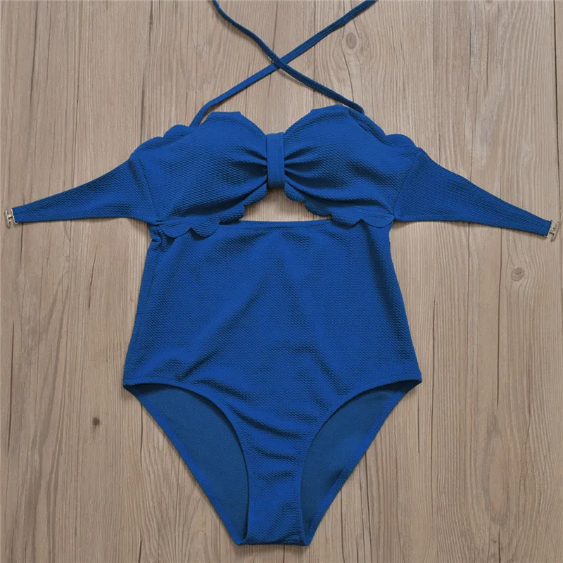 2018 Холтер Купальники для малышек женщин высокая талия ванный комплект Push Up одна