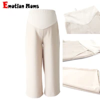 emotion moms elastic waist summer maternity pants for pregnant women pregnancy trousers shorts high waist maternity clothing