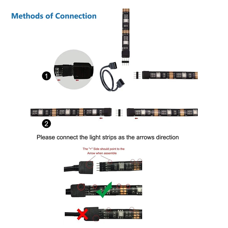 4 шт. 50 см 5050 RGB Светодиодная лента с питанием от USB DC 5V Гибкая 15 s светильник для