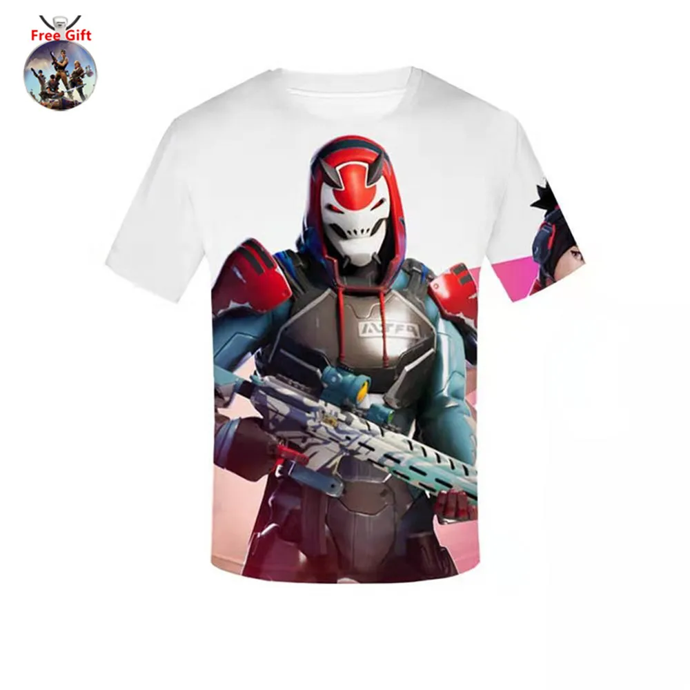 Слоновая кость Kids Summer T Shirts Battle Royale Beach Short Pants Men T-shirt Game Season 9 Women Tee Black Knight Cosplay Costume Teenagers - Цвет: Слоновая кость