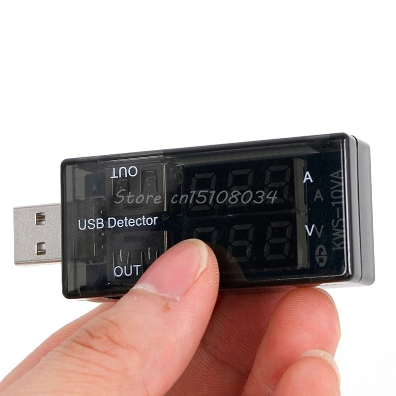 USB тестер напряжения Вольтметр Амперметр детектор двухрядный показывает S08