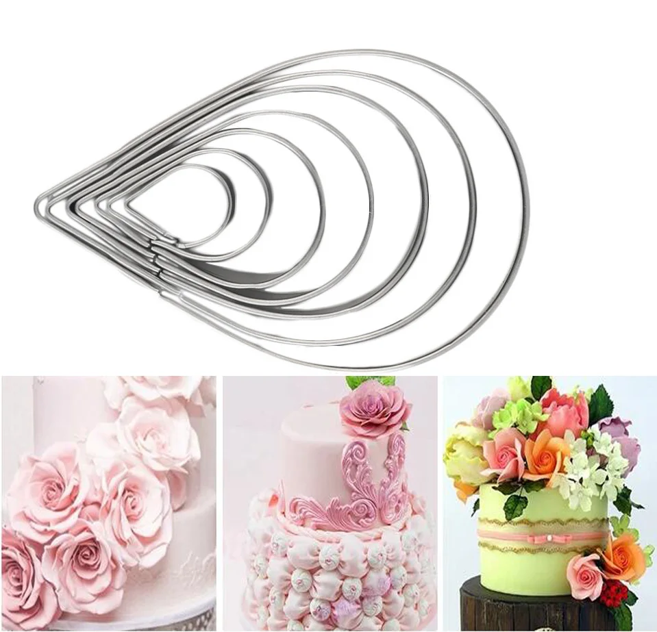Абрикос 7 шт./компл. Нержавеющая сталь капли воды Fondant Mold Костюм необходимые