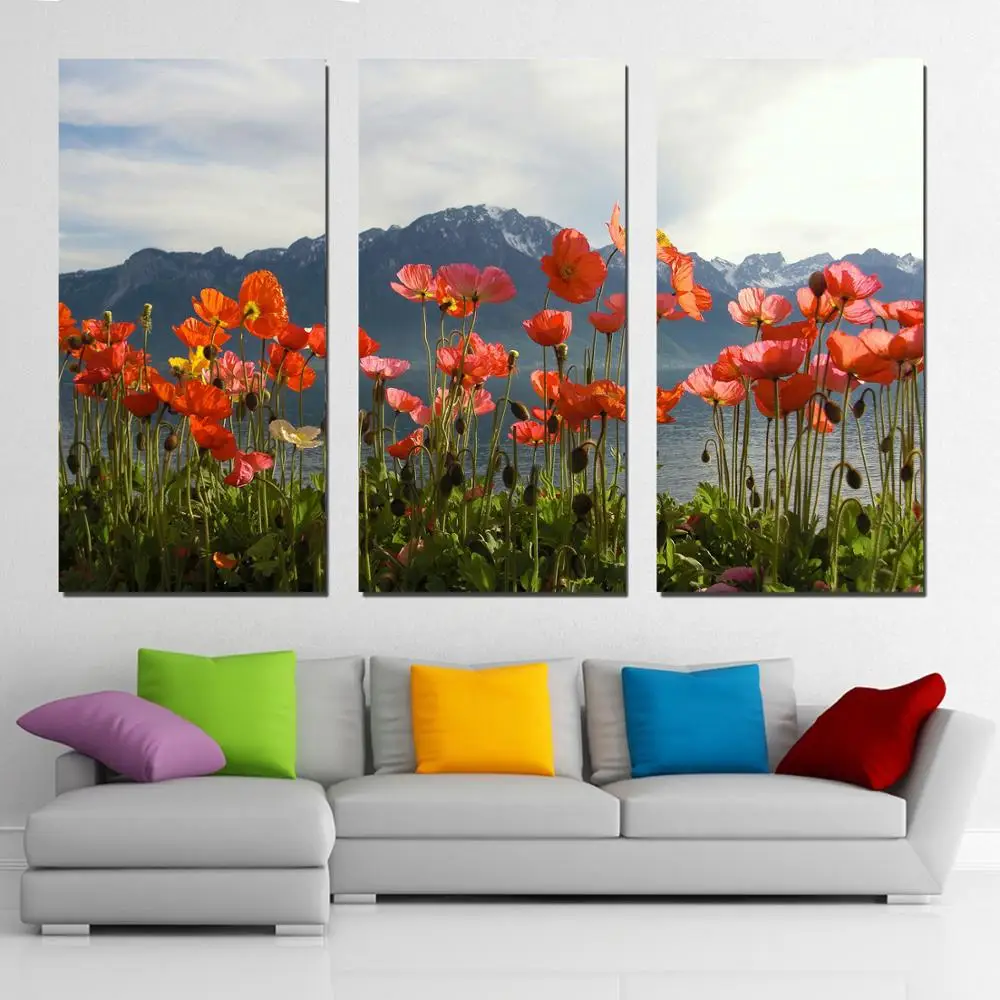 

3 Panel printed painting Flower Painting Canvas Wall Art Picture Home Decoration Living Room Canvas Modern painting LS169