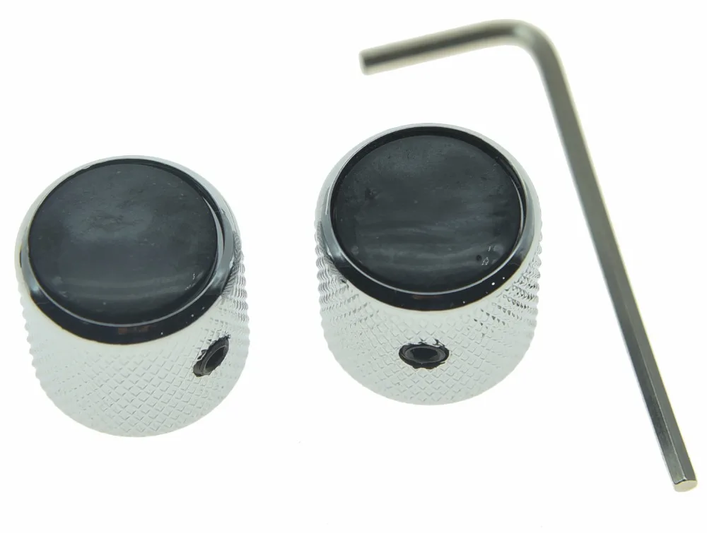 Dopro качественный набор из 3 черных жемчужин верхняя крышка гитарные купольные ручки с установочным винтом для теле гитар черный жемчуг ручки для бас-гитары