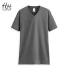 HanHent Мужская футболка с v-образным вырезом, хлопковая Простая рубашка, Мужская Базовая нательная футболка, 2019, модная пустая рубашка, летняя брендовая футболка для мужчин