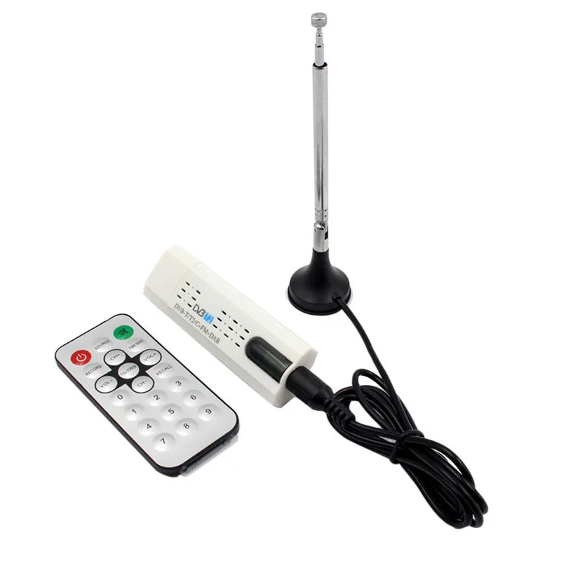 

Set USB 2.0 DVB-T2 DVB-C DVB-T FM DAB Digital Satellite TV Tuner HDTV Stick Receiver with Antenna Remote FM DAB SDR USB Dongle