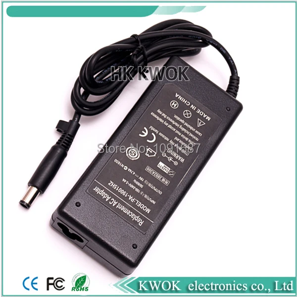 Free DHL/Fedex 50pcs/lot 19V 4.74A 7.5x5.0mm AC Charger Power Supply For hp Laptop G4 DV3 DV4 DV5 DM4 6515b 6715b 6910p