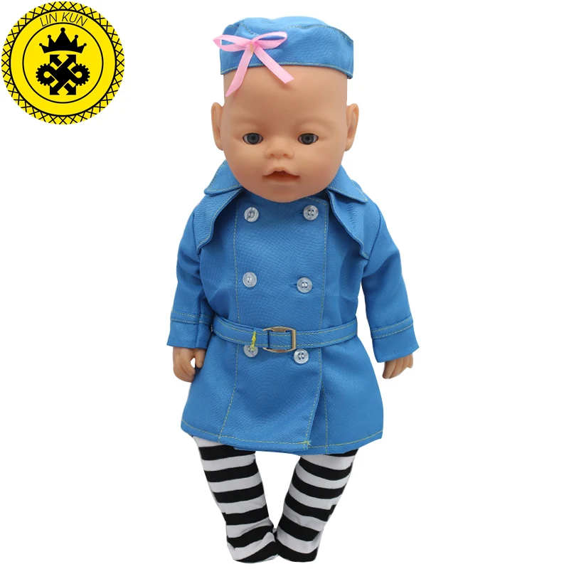 Платье для кукол одежда детей ростом 43 см синее бордовое деловое шляпа