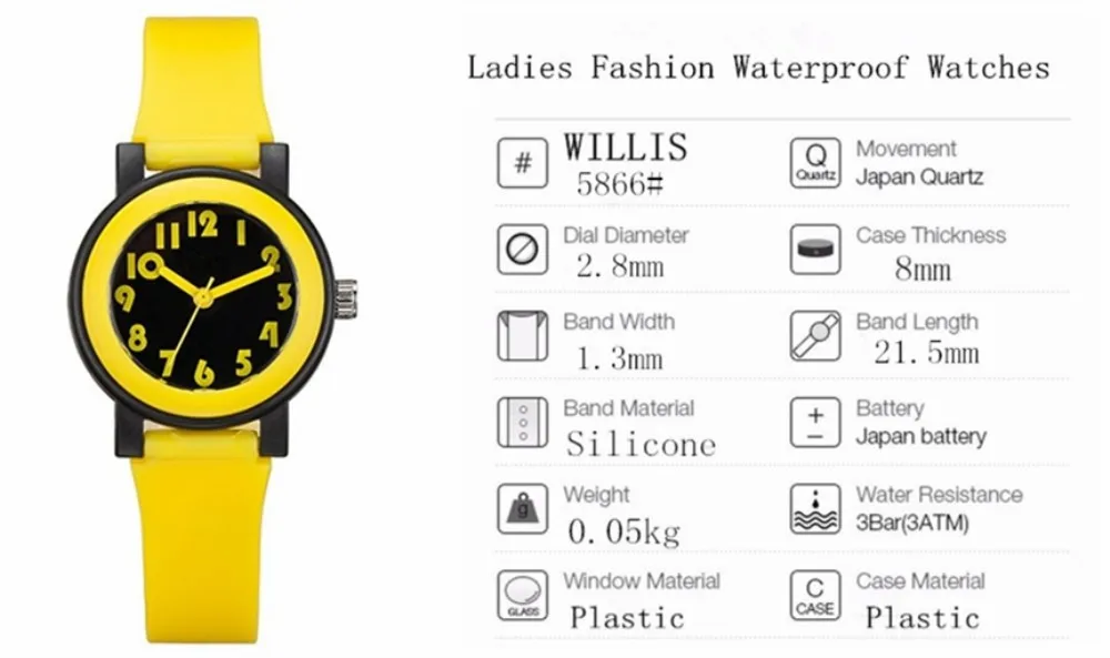 Распродажа женские водонепроницаемые кварцевые часы Willis брендовые с