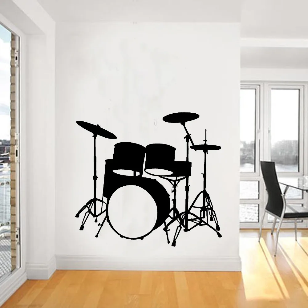 2015 модная музыкальная виниловая наклейка на стену барабаны настенные