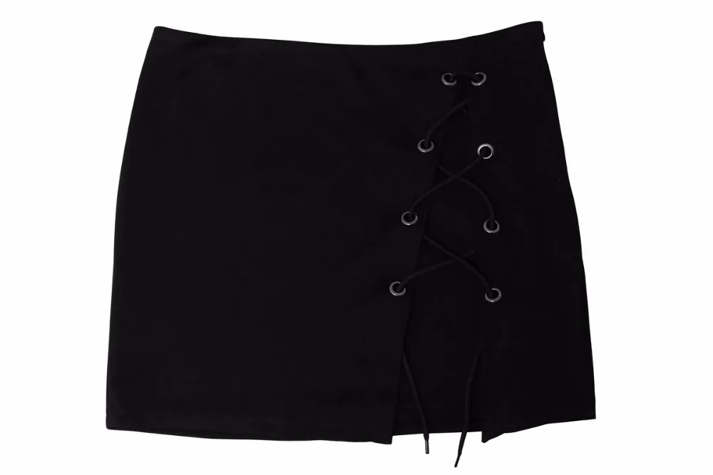 S XL черная юбка карандаш с крестиками женская элегантная короткая Осень зима 2017