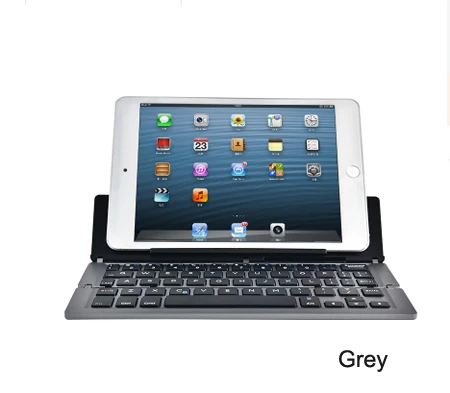 Grey Witsp@ d Универсальная металлическая складная Bluetooth клавиатура, портативная Bluetooth клавиатура для Android IOS Windows планшет/смартфон - Цвет: Grey